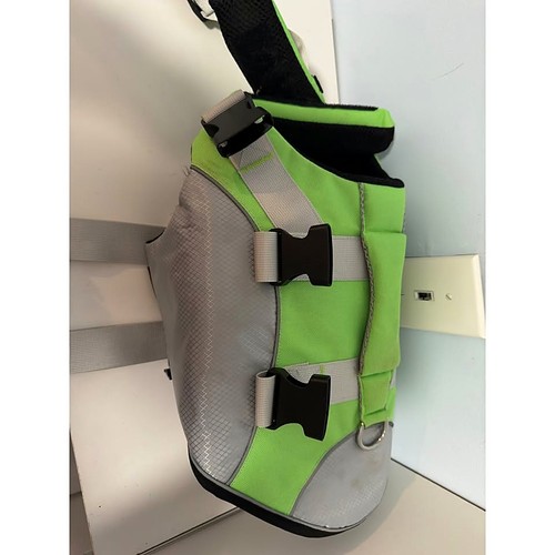 Green dog life jacket - size, m